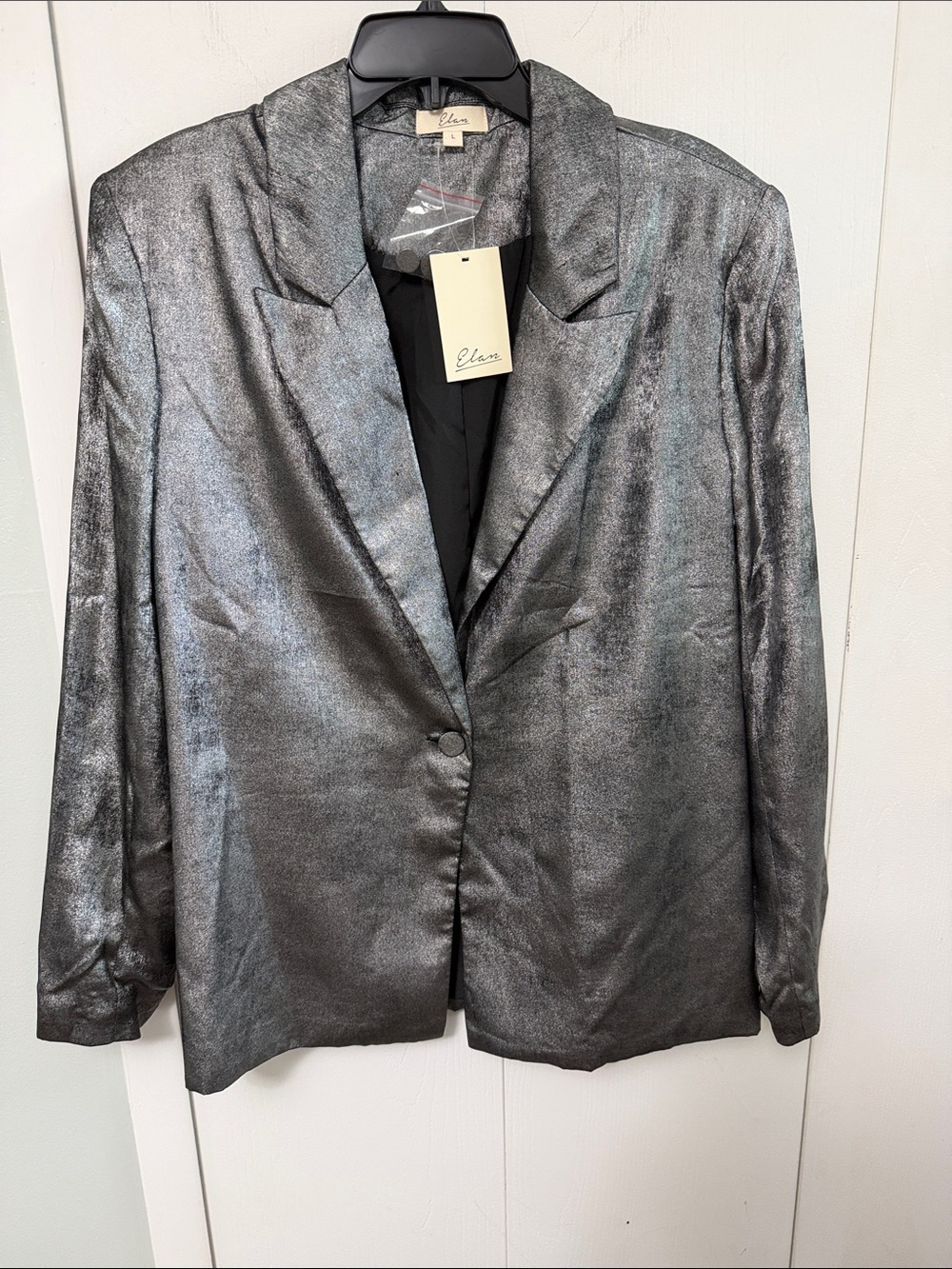 Elan Metallic Charcoal Women's Blazer